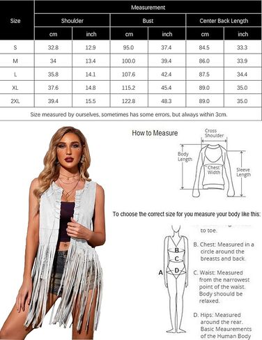 HOTOUCH Women Fringe Vest 70s Hippie Costume Faux Suede Sleeveless Tassels Cardigan Cowgirl Western Tops in Kuwait