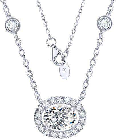 KSTYLE Moissanite Necklace for Women Lab Created Diamond Necklace D Color VVS1 Clarity 925 Sterling Silver Necklace, Jewelry Gifts for Wife Mother Anniversary Birthday Gift for Her in Saudi Arabia