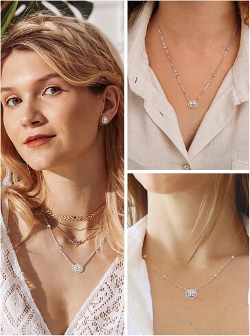 KSTYLE Moissanite Necklace for Women Lab Created Diamond Necklace D Color VVS1 Clarity 925 Sterling Silver Necklace, Jewelry Gifts for Wife Mother Anniversary Birthday Gift for Her in Saudi Arabia