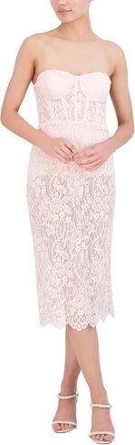 BCBGMAXAZRIA Women's Strapless Sweetheart Neck Midi Evening Dress in Kuwait