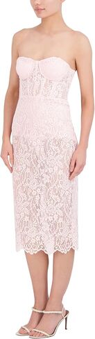BCBGMAXAZRIA Women's Strapless Sweetheart Neck Midi Evening Dress in Kuwait