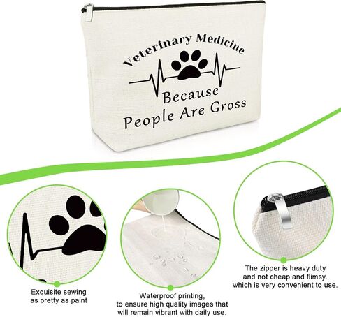 Veterinarian Gift Vet Tech Makeup Bag Gift for Women Animal Rescue Gift Veterinary Technician Gift for Dog Lover Medical Graduate Dog Doctor Cosmetic Bag Animal Lover Travel Makeup Pouch in Kuwait