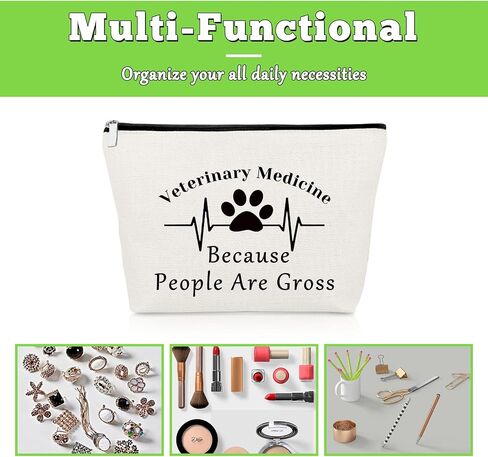 Veterinarian Gift Vet Tech Makeup Bag Gift for Women Animal Rescue Gift Veterinary Technician Gift for Dog Lover Medical Graduate Dog Doctor Cosmetic Bag Animal Lover Travel Makeup Pouch in Kuwait