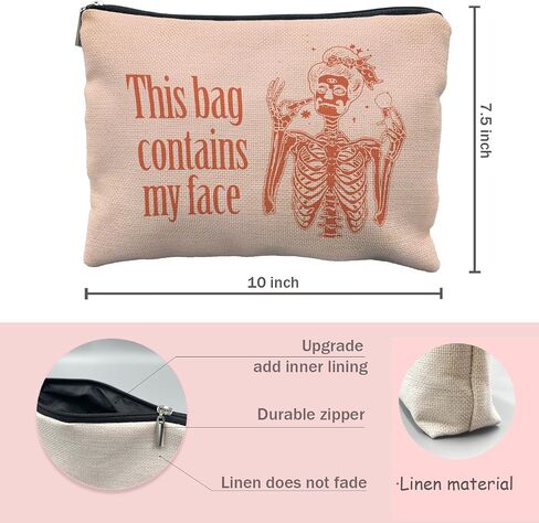 goth makeup bag,goth gifts for women,spooky Funny gifts for women, emo bag,This Bag Contains My Face,gothic makeup bag,halloween gifts for women,spooky gifts,witchy gifts for women(black) in Saudi Arabia
