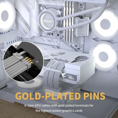Sirlyr PSU Cable Extension,Customed Pre-Bend PC Power Supply Cable,1x 24 Pin ATX / 1x 8 (4+4) Pin EPS/Longer 2X 8 (6+2) Gold-Plated Pin Pcie,Nylon Sleeved Chartreuse Black,4 Kits in Kuwait