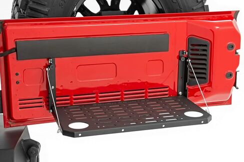 Rough Country Folding Rear Tailgate Table for 2007-2018 Jeep Wrangler JK - 10630 , Black in Saudi Arabia