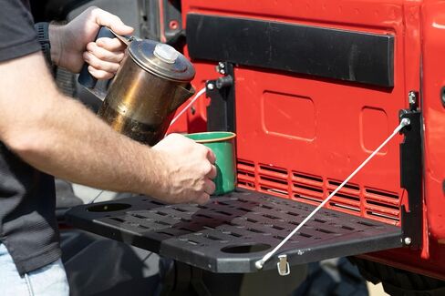 Rough Country Folding Rear Tailgate Table for 2007-2018 Jeep Wrangler JK - 10630 , Black in Saudi Arabia