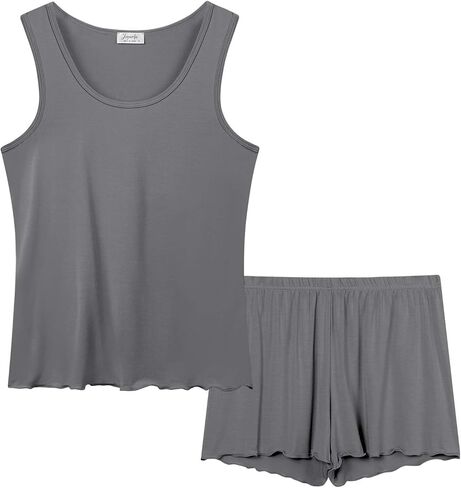 Joyaria Womens Bamboo Viscose Pajama Shorts Sets Tank Top Pjs Ultra Soft Sleepwear S-XXL in Saudi Arabia