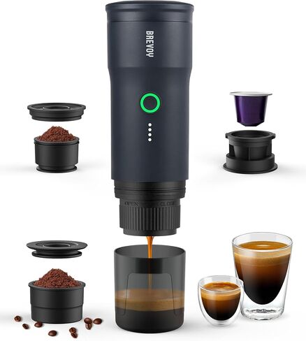 Portable Electric Espresso Machine, Ground Coffee & Capsule, Self-Heating, 20 Bar 12V Mini Car Travel Coffee Maker with 9000mAh Battery-Ideal for Camping, RV, Hiking, Office in Saudi Arabia