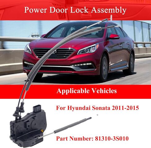 مجموعة مزلاج الباب الأمامي الأيسر لشركة Hyundai Sonata 2011-2015 مشغل قفل الباب الكهربائي # 81310-3S010 813103S010 مجموعة مشغل قفل الباب in Kuwait