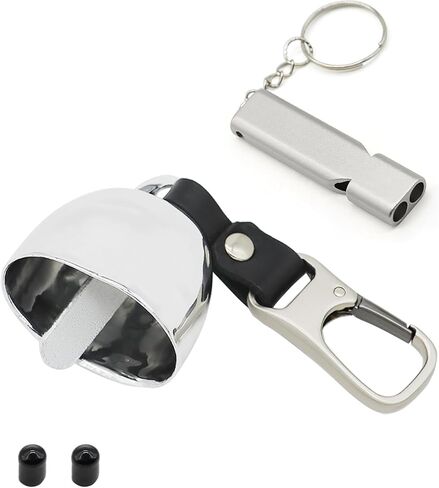 Loud Bear Bell with Silencer | Hiking Accessories | Emergency Whistle & Copper Bell for Hiking, Backpacking, Survival, Biking, Fishing, Climbing, Camping in Saudi Arabia