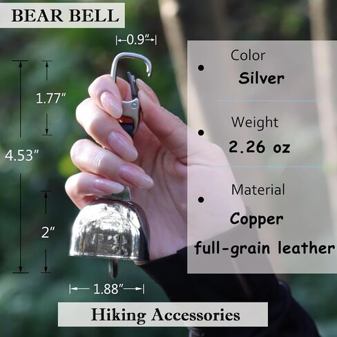 Loud Bear Bell with Silencer | Hiking Accessories | Emergency Whistle & Copper Bell for Hiking, Backpacking, Survival, Biking, Fishing, Climbing, Camping in Saudi Arabia