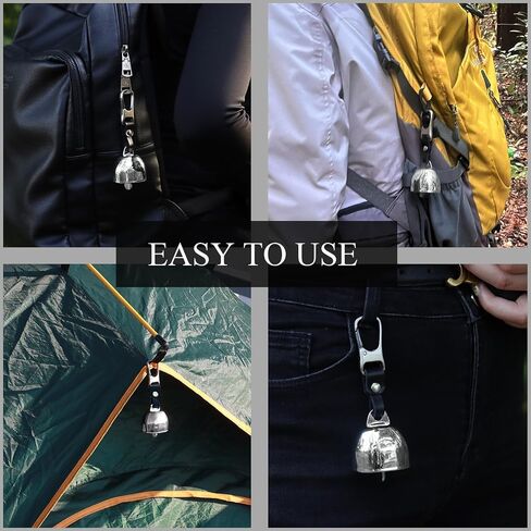 Loud Bear Bell with Silencer | Hiking Accessories | Emergency Whistle & Copper Bell for Hiking, Backpacking, Survival, Biking, Fishing, Climbing, Camping in Saudi Arabia