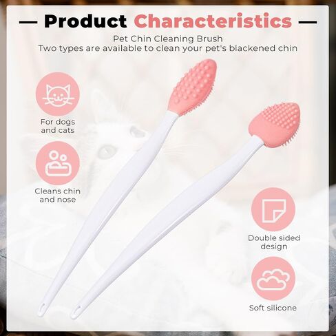 4Pcs Cat Acne Chin Treatment, Black Seed Brush Soft Silicone Cat Grooming Scraper Brush, for Cats Chin Acne & Blackhead Exfoliation, Double-sided Cat Brush in Saudi Arabia