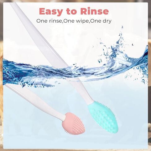 4Pcs Cat Acne Chin Treatment, Black Seed Brush Soft Silicone Cat Grooming Scraper Brush, for Cats Chin Acne & Blackhead Exfoliation, Double-sided Cat Brush in Saudi Arabia