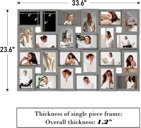 24 Opening Collage Picture Frame - Large Photo Frames Collage for 4x6 Pictures Display for Family Gifts Multiple Photos Frame Set Picture Frames Collage for Wall Hanging in Saudi Arabia