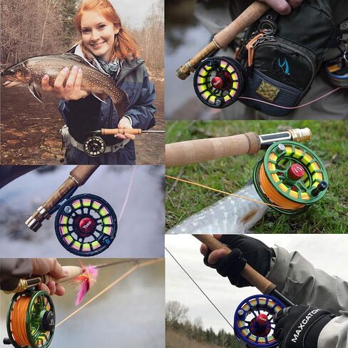 Toro Series Fly Fishing Reel with Large Arbor, CNC-Machined Aluminum Alloy Body: 3/4, 5/6, 7/8 wt in Blue, Green, or Black (Green, 5/6 wt) in Saudi Arabia