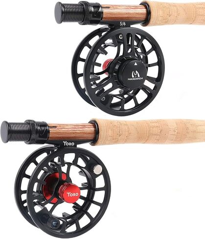 Toro Series Fly Fishing Reel with Large Arbor, CNC-Machined Aluminum Alloy Body: 3/4, 5/6, 7/8 wt in Blue, Green, or Black (Green, 5/6 wt) in Saudi Arabia