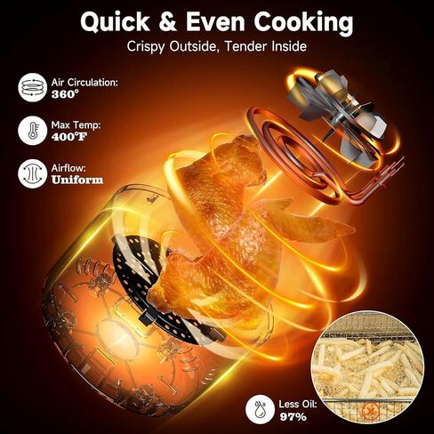 Air Fryer French Door Oven,26.4 Qt Easy Cleanup & Use Large Countertop Toaster Oven Combo,18 Presets & 1 Preheat & 1 Light,Multi-Layer Cooking,4 Accessories,Stainless Steel in Saudi Arabia