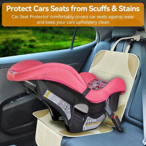 Musclez Car Seat Protector for Child Car Seat, 1 Pack Baby Car Seat Cover Waterproof 600D Fabric Padding Non-Slip Backing 2 Mesh Pockets, Carseat Protector for Travel Vehicles Baby Pets in Saudi Arabia