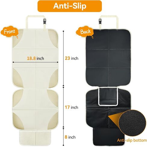 Musclez Car Seat Protector for Child Car Seat, 1 Pack Baby Car Seat Cover Waterproof 600D Fabric Padding Non-Slip Backing 2 Mesh Pockets, Carseat Protector for Travel Vehicles Baby Pets in Saudi Arabia