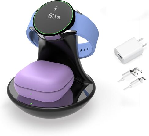 iMorde for Samsung Galaxy Watch Charger Ultra 7 6 5 4 3 Pro Classic,2 in 1 Wireless Fast for Samsung Watch Charger,for Samsung Galaxy 3/2/Buds+/Buds 2 Pro,Watch Stand Holder with Charging Cable in Saudi Arabia