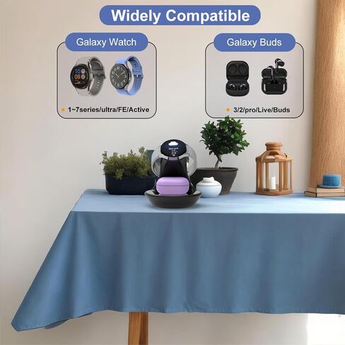 iMorde for Samsung Galaxy Watch Charger Ultra 7 6 5 4 3 Pro Classic,2 in 1 Wireless Fast for Samsung Watch Charger,for Samsung Galaxy 3/2/Buds+/Buds 2 Pro,Watch Stand Holder with Charging Cable in Saudi Arabia
