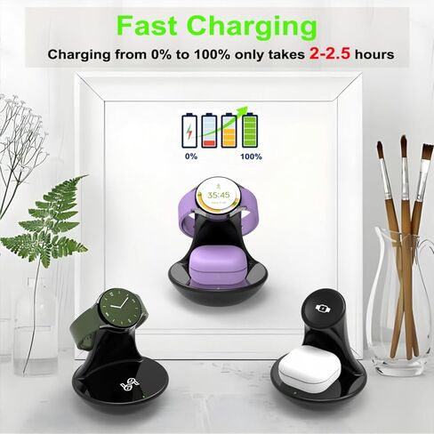 iMorde for Samsung Galaxy Watch Charger Ultra 7 6 5 4 3 Pro Classic,2 in 1 Wireless Fast for Samsung Watch Charger,for Samsung Galaxy 3/2/Buds+/Buds 2 Pro,Watch Stand Holder with Charging Cable in Saudi Arabia