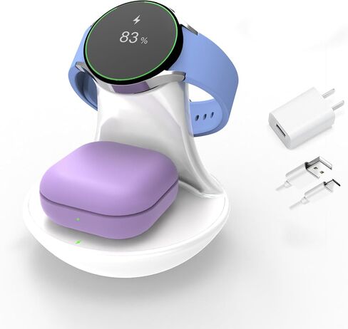 iMorde for Samsung Galaxy Watch Charger Ultra 7 6 5 4 3 Pro Classic,2 in 1 Wireless Fast for Samsung Watch Charger,for Samsung Galaxy 3/2/Buds+/Buds 2 Pro,Watch Stand Holder with Charging Cable in Saudi Arabia