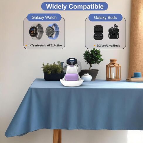 iMorde for Samsung Galaxy Watch Charger Ultra 7 6 5 4 3 Pro Classic,2 in 1 Wireless Fast for Samsung Watch Charger,for Samsung Galaxy 3/2/Buds+/Buds 2 Pro,Watch Stand Holder with Charging Cable in Saudi Arabia