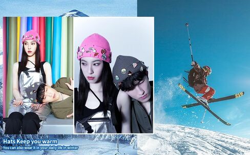 Customizable Beanie with Badges - Warm and Cozy Winter Hat for Men & Women, Great for Outdoor Fun Black in Saudi Arabia