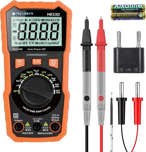 Multimeter Tester 2000 Counts Digital Multimeter with DC AC Voltmeter and Ohm Volt Amp Meter, Tests Live Wire, Continuity, Temperature, Diode Measuring and NCV - HK33B in Saudi Arabia
