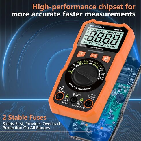 Multimeter Tester 2000 Counts Digital Multimeter with DC AC Voltmeter and Ohm Volt Amp Meter, Tests Live Wire, Continuity, Temperature, Diode Measuring and NCV - HK33B in Saudi Arabia