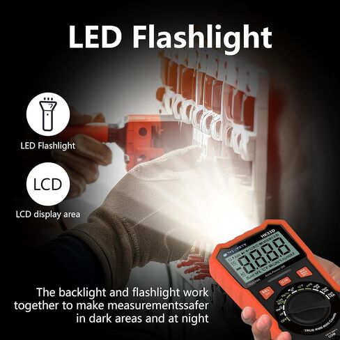 Multimeter Tester 2000 Counts Digital Multimeter with DC AC Voltmeter and Ohm Volt Amp Meter, Tests Live Wire, Continuity, Temperature, Diode Measuring and NCV - HK33B in Saudi Arabia