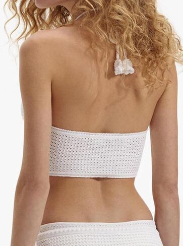 Women's Crochet Halterneck Crop Top Summer Hollow Out Sleeveless Knit Tops with Floral Corsage in Saudi Arabia