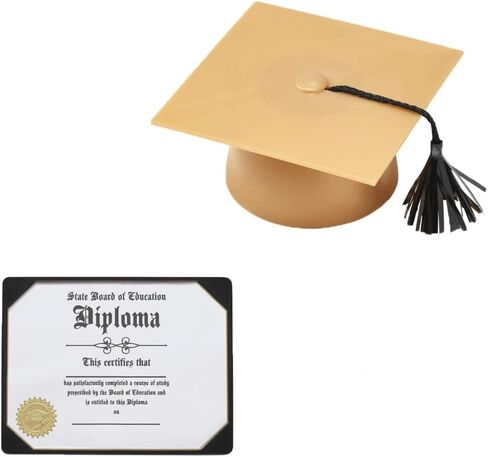 Plastic Black Graduation Cap and Diploma Layon Cake Topper in Saudi Arabia