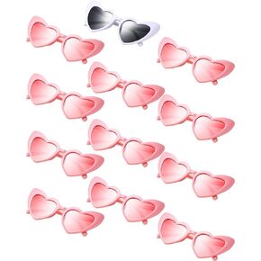 Flutesan 12 Pair Wedding Heart Shaped Sunglasses Bachelorette Vintage Cat Summer