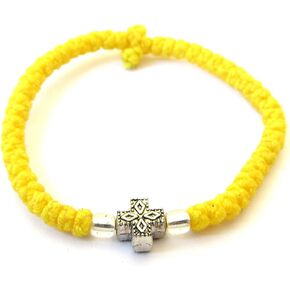 Handmade Christian Orthodox Komboskoini Chotki Prayer Rope Bracelet Yellow