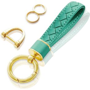 Leather Car Keychain, Handmade Woven Keychains for Women and Men, Universal Key Fob Holder
