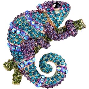 من أي وقت مضى الإيمان الحرباء الكريستال النمساوي الأزرق الأرجواني بروش in Kuwait