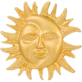 Crystal Sun Half Moon Brooch Pin Sunshine Sun With Cresent Moon Lapel Pin Women Men Dress Suit Coat Safty Pin Fashion Clothing Hats Bags Decorations