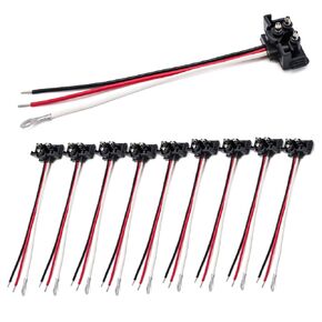 TMH Right Angle 3 Wire Pigtail Trailer Lights Stop Turn Tail Brake Backup Light Harness 3 Pin Prong Plug Molded for Truck Trailer Lorry RV (Pack of 10)