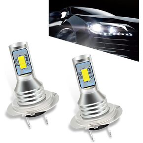 2 PCS H7 Car LED Decoding Fog Light, 3570 2SMD 80W Two-pin High-definition Lens Alloy Shell Brake Light, Multifunctional Lighting Accessories, Compatible with Most Cars, Motorcycles (White)