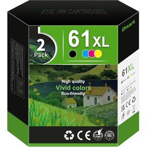 Printer Ink 67 for HP 67 Ink Cartridges Black/Color Combo Pack Replacement for HP Ink 67 67XL with HP Deskjet 2755e 2700e 2752e 4155e 4100 Envy 6000 6055e 6455e 6400 Printer (2 Pack)