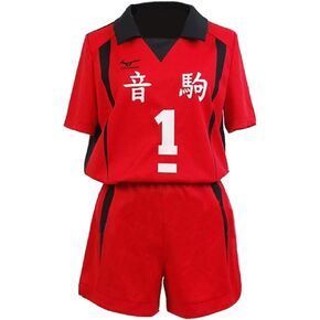 Nekoma High School Cosplay Costume Volleyball Uniform Jersey Red