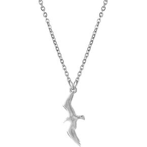 Seagull Pendant Silver Plated Necklace for Women Men Minimalist Soaring Bird Natural Animal Chain Choker Necklaces Simple Unique Eagle 1989 Reputation Fans Music Lover Evermore Jewelry Gifts