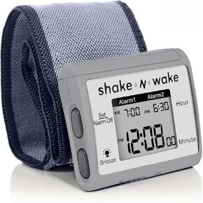 Tech Tools Vibrating Alarm Clock - Shake N Wake - Silent Alarm Wristband Watch - with Dual Alarms