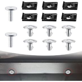 14 PCS Car Engine Cover Lower Pin Splash Shield Bolt, Radiator Cover Pin Clip Kit, Replacement 90674-TY2-A01 90673-TY2-A01 90105-TBA-A00, Compatible with Honda Accord Civic CRV (Silver)
