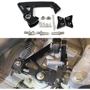 Bevinsee Adjustable Short Shifter Arm Manual 6-speed Shifter Extender Stainless Steel Kit Compatible with Volkswagen MK5 MK6 MK7 Compatible with Audi MK2 MK3 A3 S3 TT Engine Black