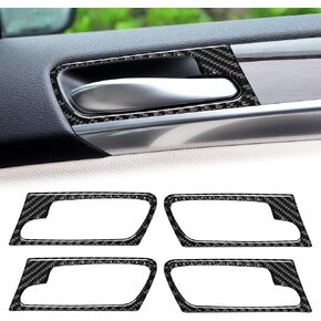 Compatible with Carbon Fiber Interior Door Handle Frame Interior Decoration Sticker for BMW X5 E70 X6 E71 2008 2009 2010 2011 2012 2013 (4PCS Black)
